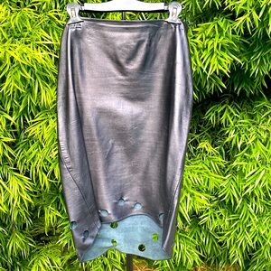 Anja Flint  Black Leather Skirt, Sz S